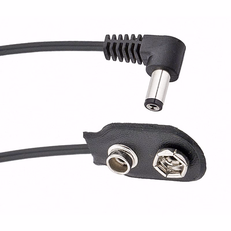 9V Battery Snap Cable – Right-Angle - 18"